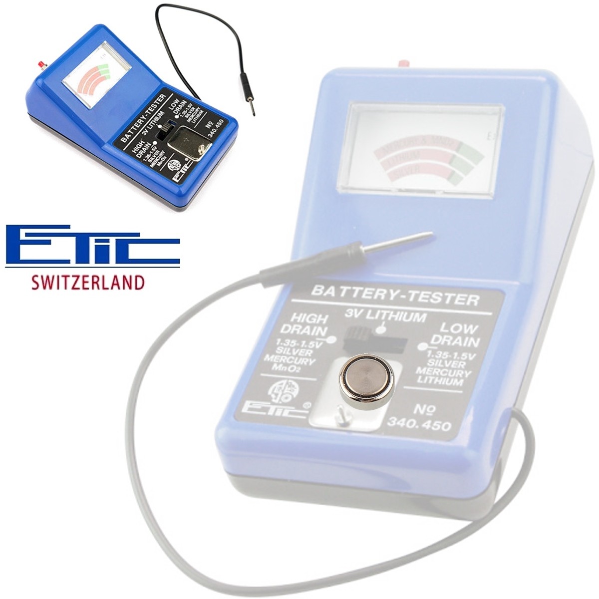 Comprobador de batería de pila de botón, comprobador de voltios,  verificador de batería doméstico, herramientas de reparación de relojes,  ideal para