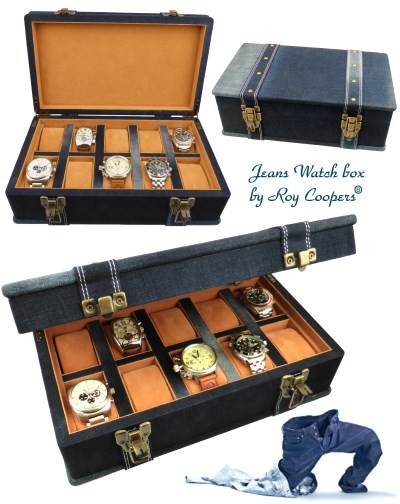 Caja inusual ROY COOPERS JEANS para 10 relojes