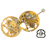 Movimiento reloj ETA 2801-2 esqueletizado e chapado en oro