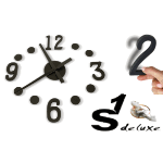 Kit reloj de pared adhesivo de color negro S1 Deluxe