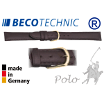 Correa reloj Beco Technic POLO marrón oscuro 8mm dorado